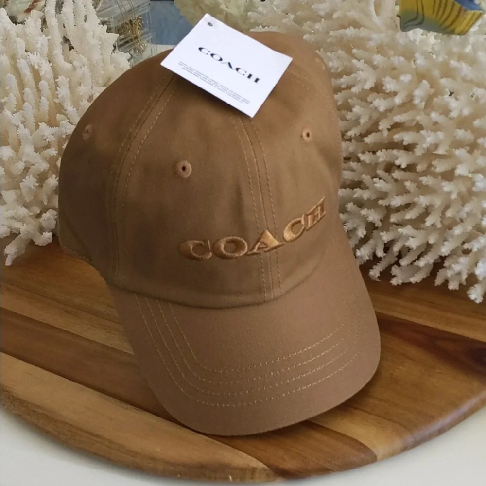 COACH Logo Embroidered BASEBALL  Cap/Hat Color: Light Saddle NWT retail: $75 - Picture 9 of 9